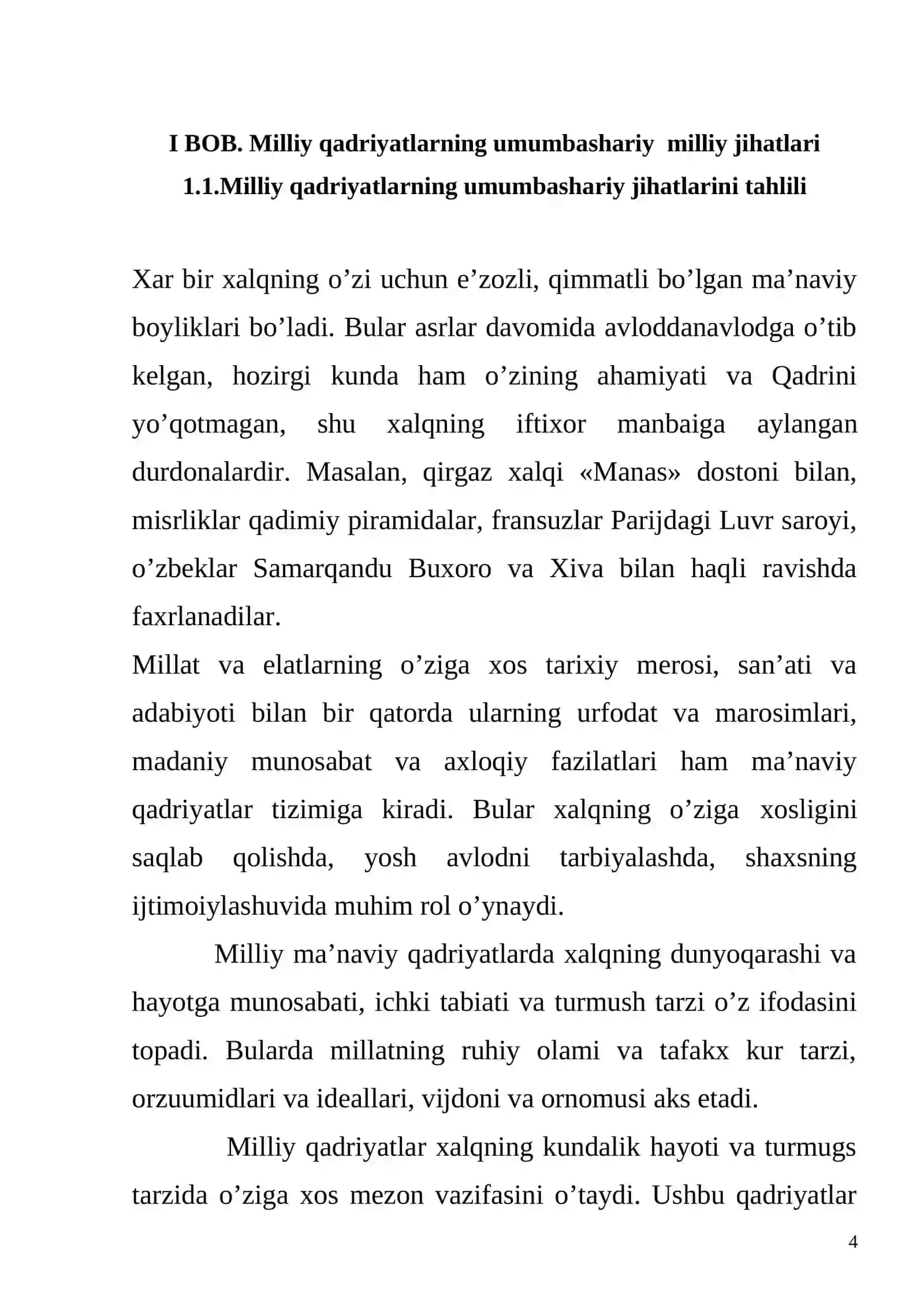 UMUMINSONIY AXLOQIY QADRIYATLAR VA MA'NAVIYAT 4