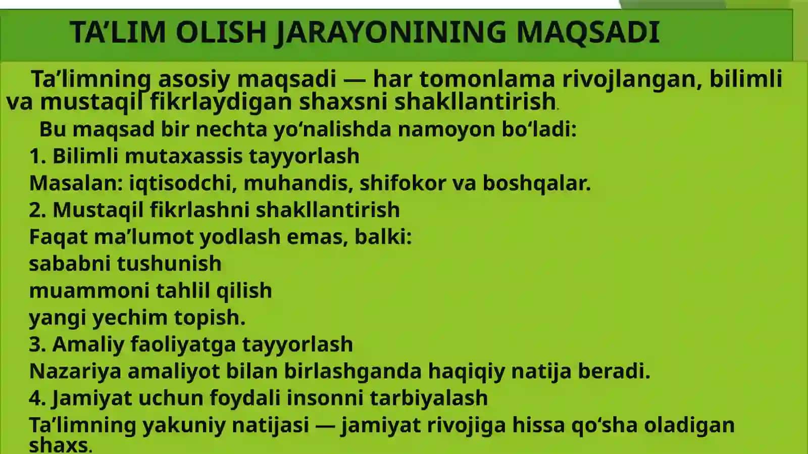 Ta'lim olish jarayonini samarali tashkil etish AKKK 4