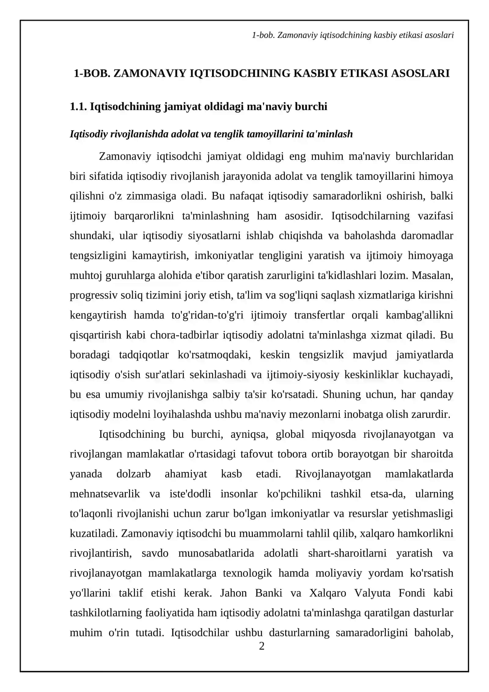 Zamonaviy iqtisodchining kasbiy odob-axloq normalari va mas'uliyati 4