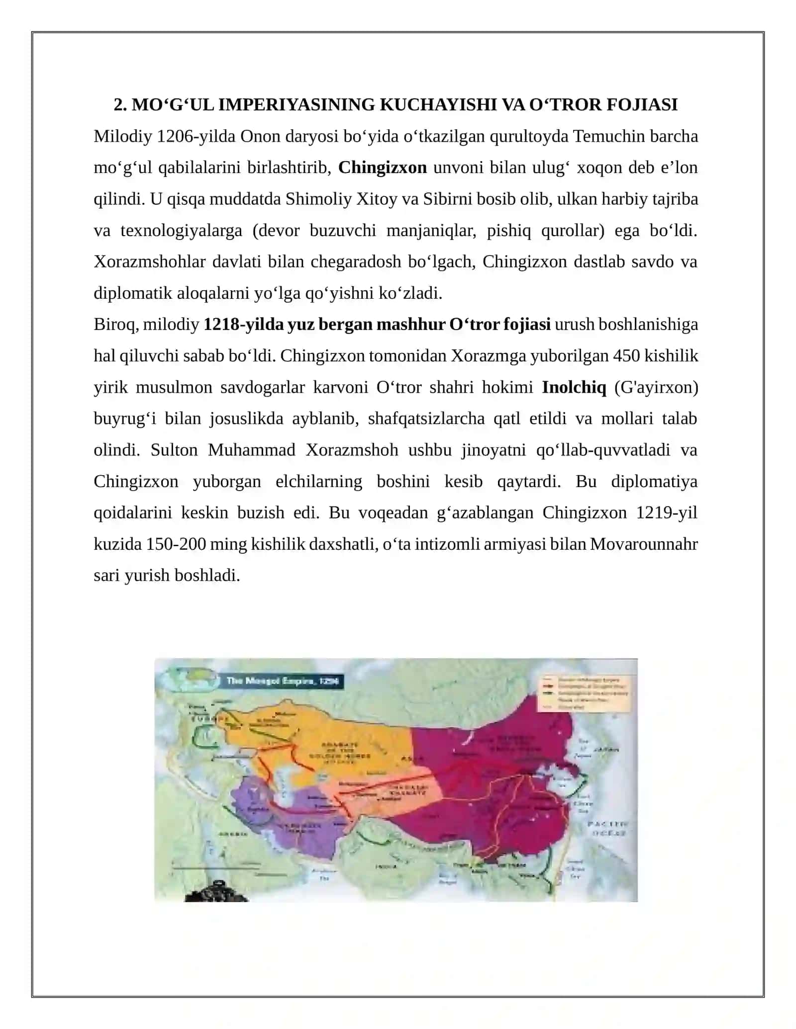 CHINGIZXON ISTILOSI VA MOVAROUNNAHR XALQLARINING OZODLIK KURASHI: JALOLIDDIN MANGUBERDI JASORATI 4