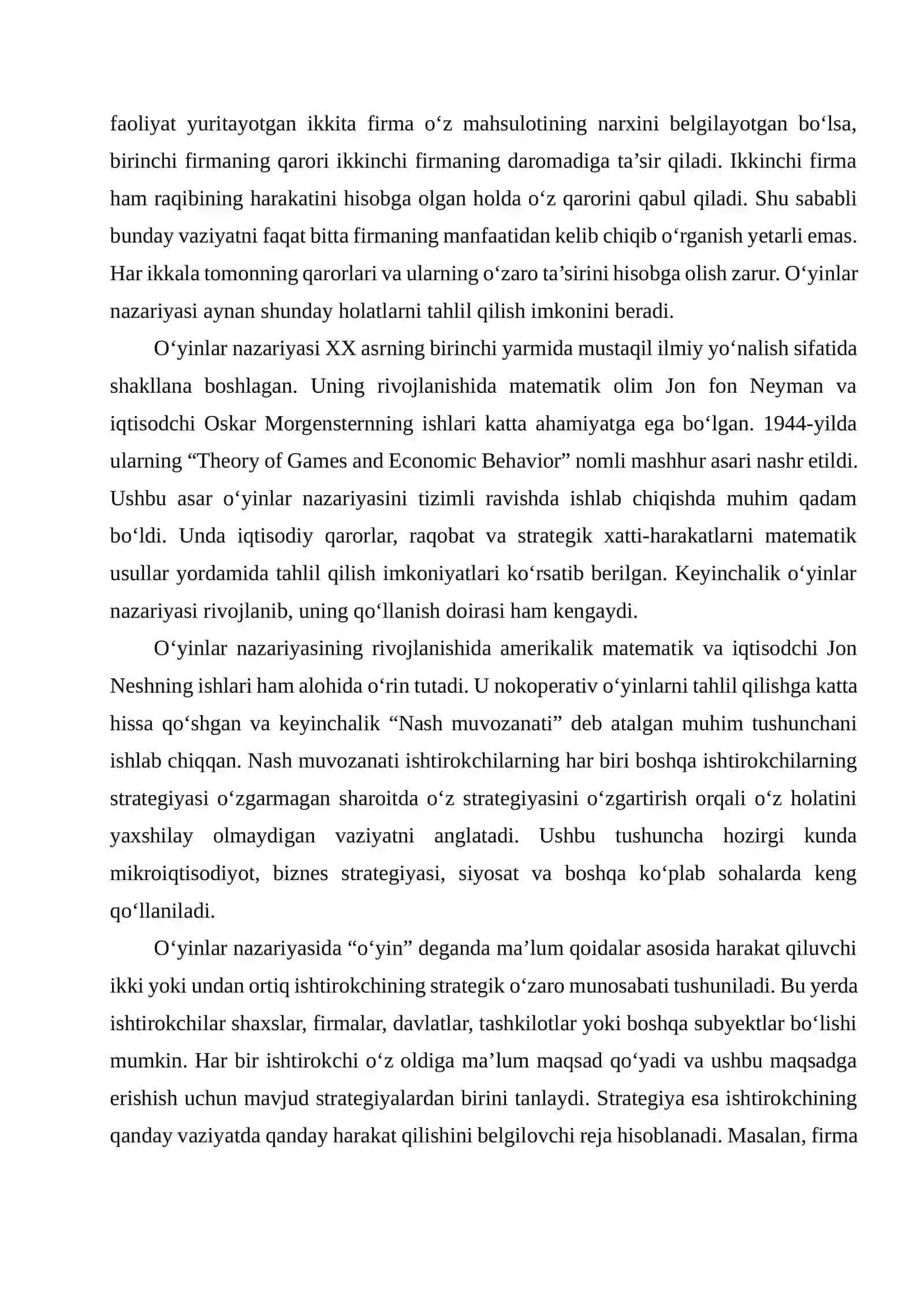 O‘YINLAR NAZARIYASINI TAHLIL QILISH 4