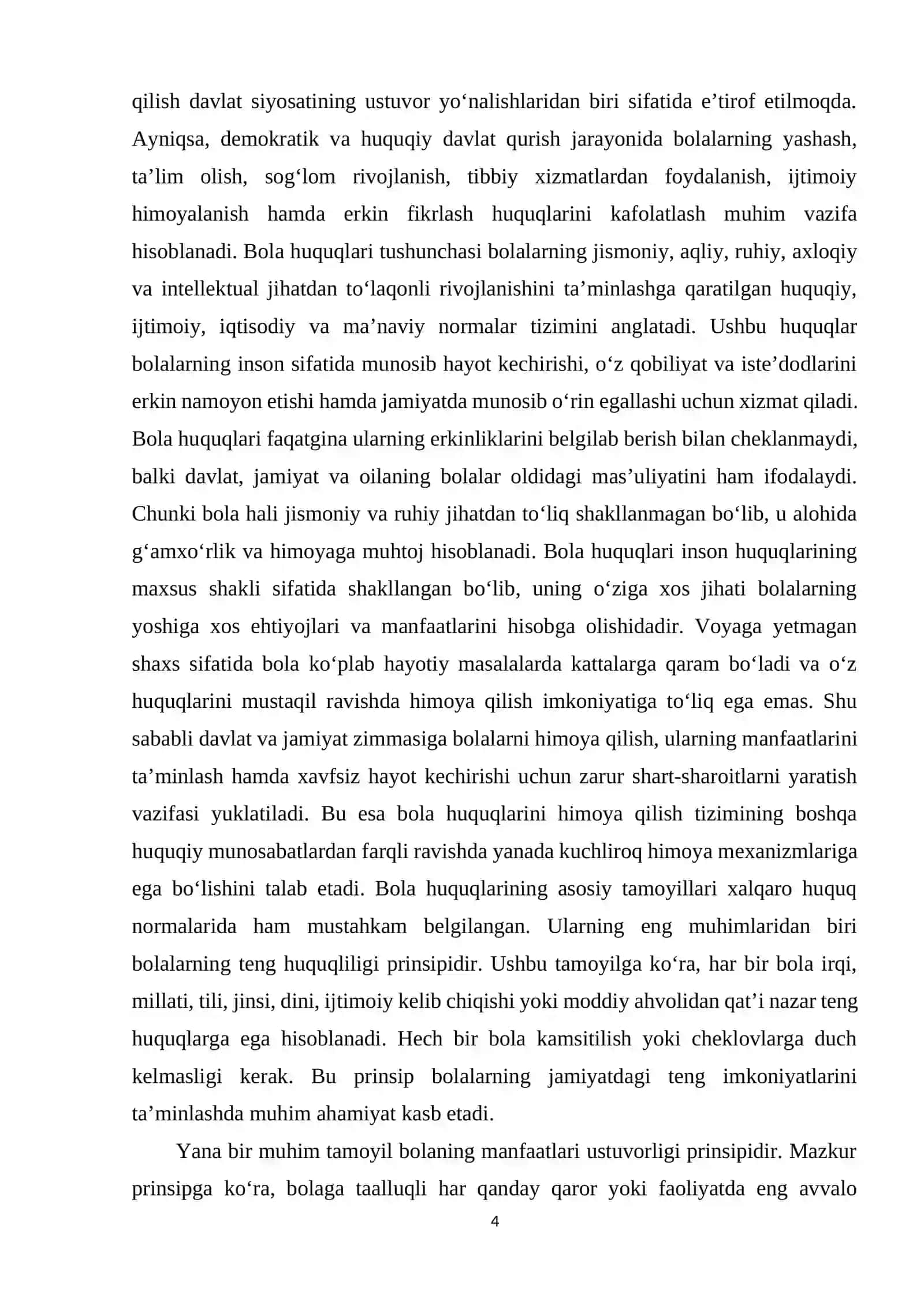 Oʻzbekiston Respublikasi xududida bola huquqlarini himoya qilishda UNICEF ni tasiri 4