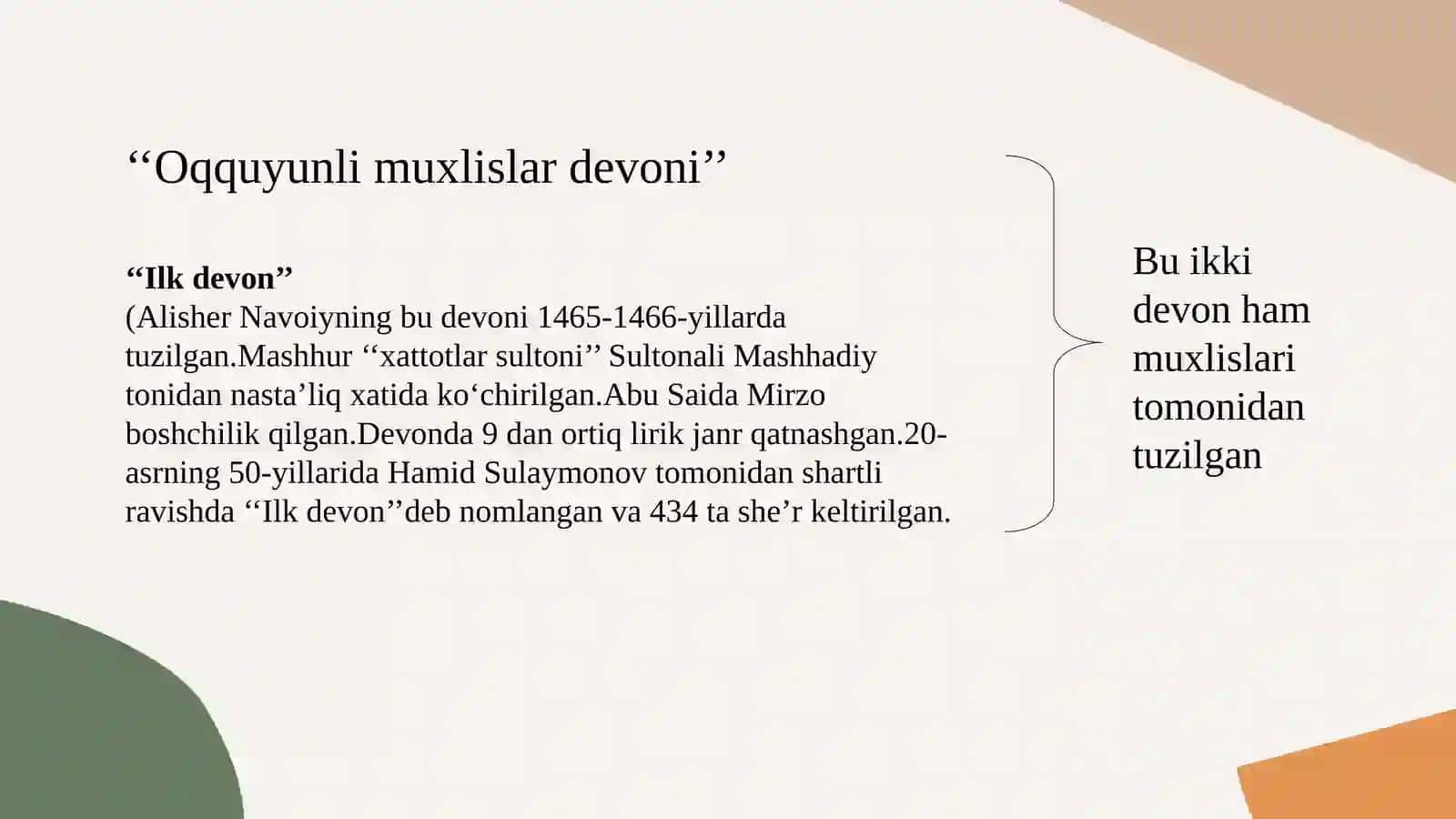 "Oq quyunli muhlislar" devoni 4