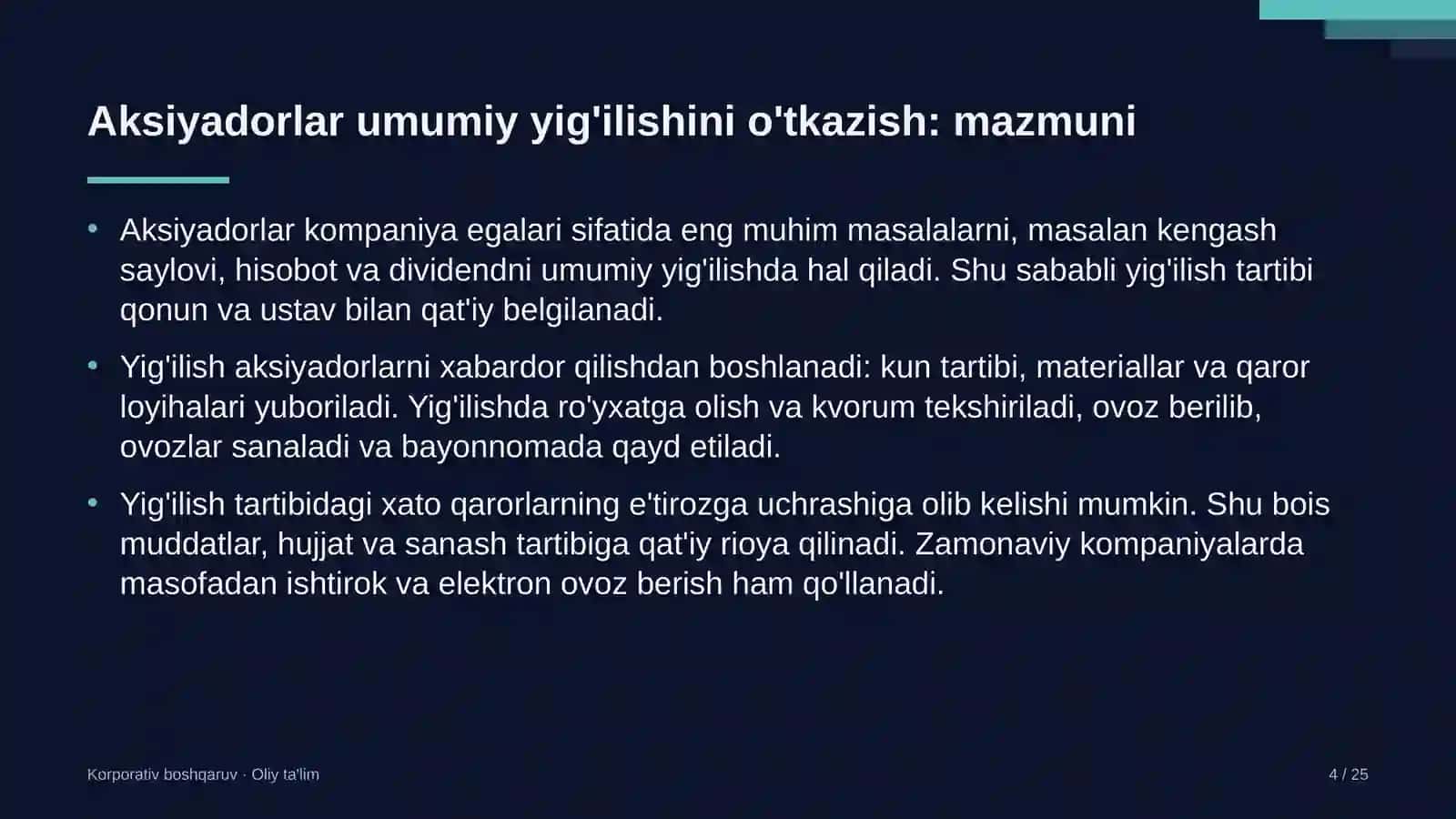 Bolalar nashrlarida aksiyadorlar umumiy yig'ilishini o'tkazish 4
