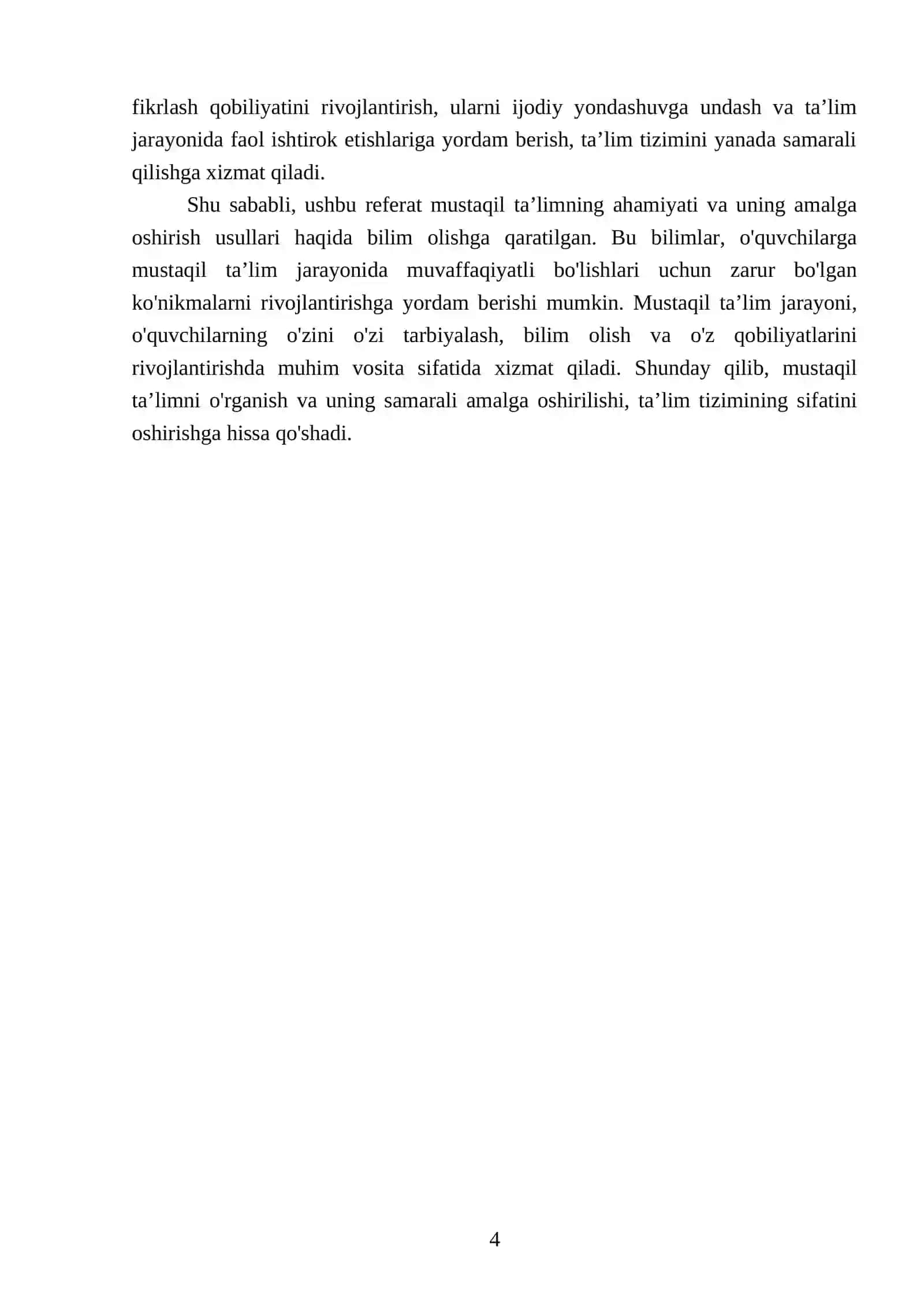Mustaqil taʼlim uning turlari va bajarilishi 4