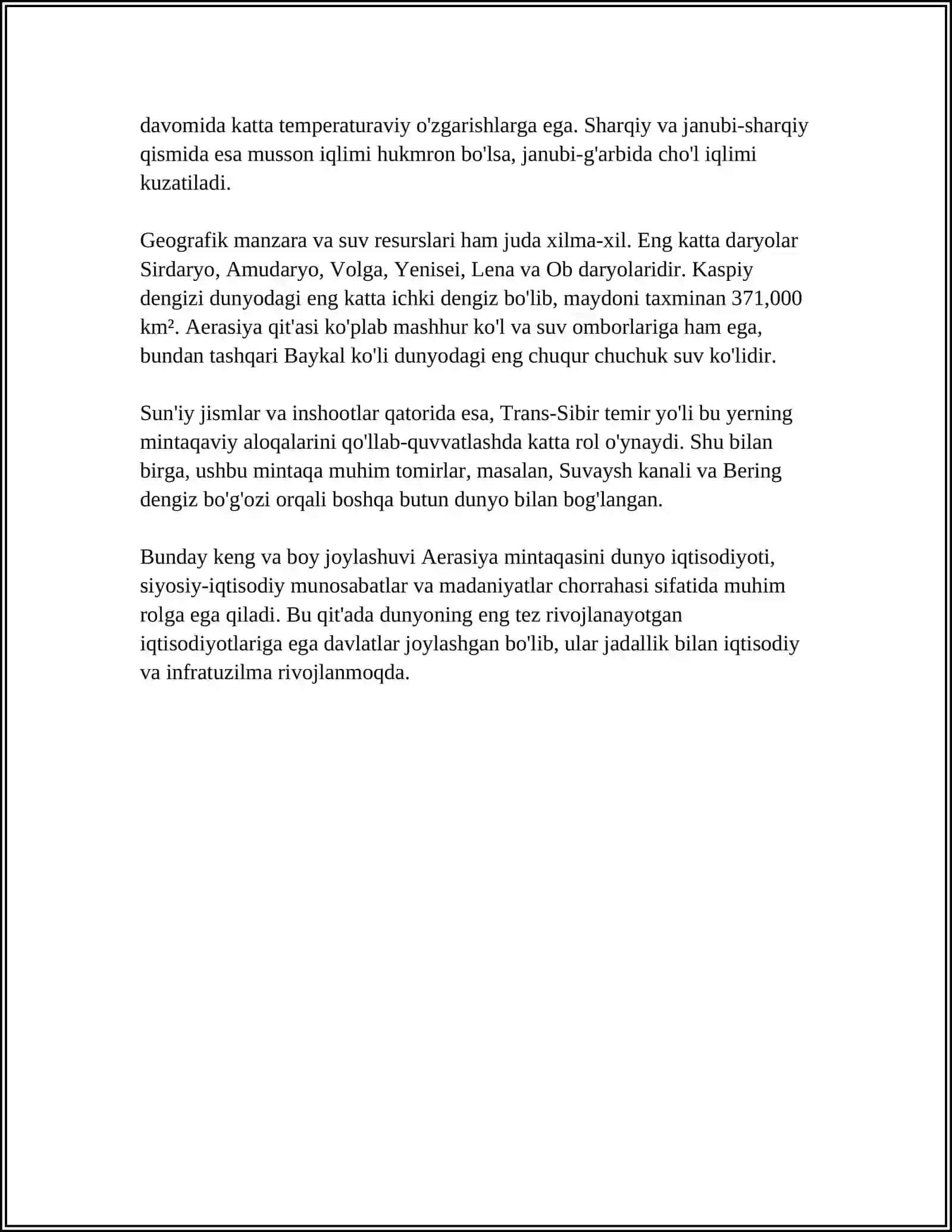 AERASIYA MINTAQASI HAQIDA TASAVVURLAR 4