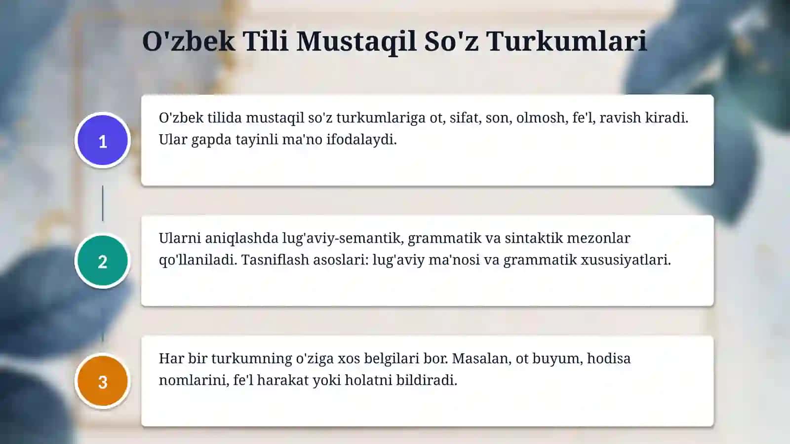 Mustaqil sôz turkumlari 4