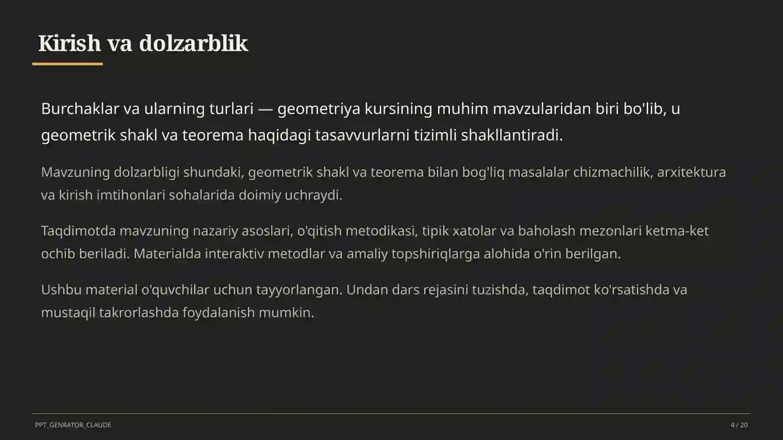 Burchaklar va ularning turlari (7-sinf) 4