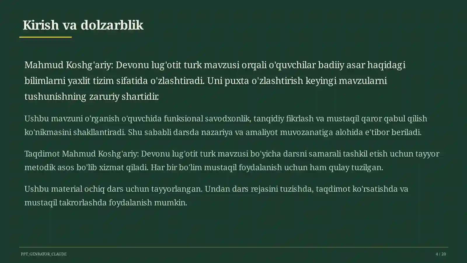 Mahmud Koshg'ariy: Devonu lug'otit turk (7-sinf) 4