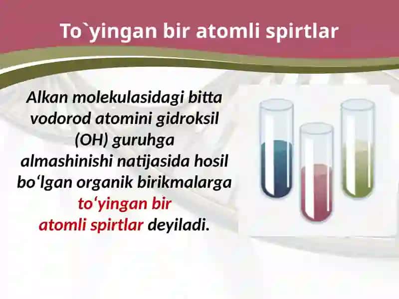 To'yingan bir atomli spirtlar 4