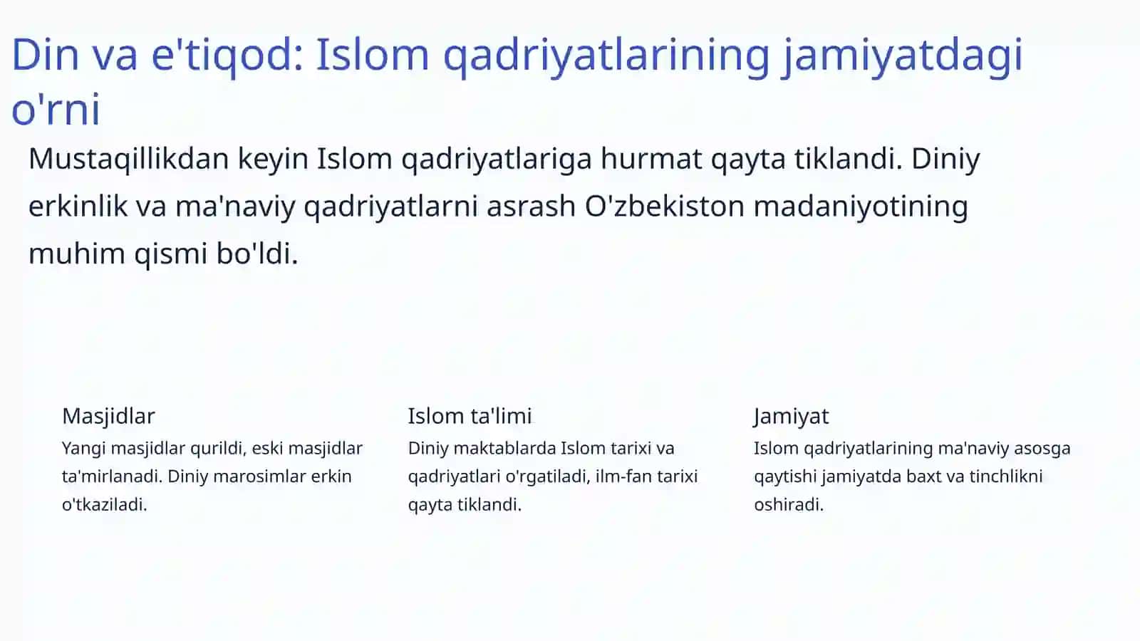 O'zbekiston mustaqillik yillarida milliy urf-odatlar, an'analarning qayta tiklanishi 4