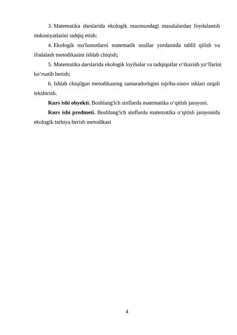 Boshlang‘ich sinflarda matematika o‘qitish jarayonida ekologik tarbiya berish metodikasi (3-4-sinflar misolida) 4