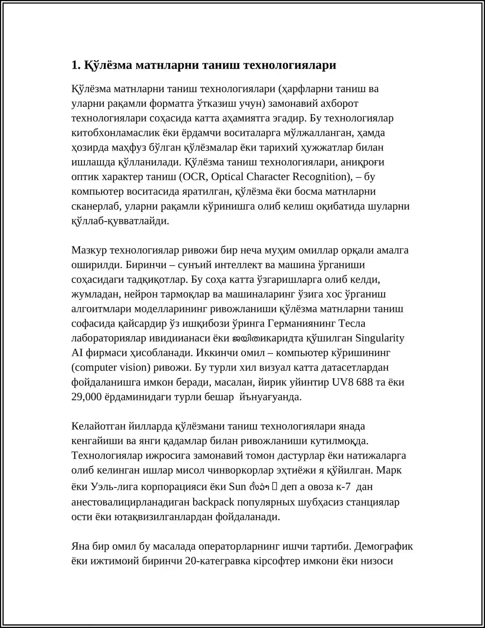 ҚЎЛЁЗМА МАТНЛАРНИ ТАНИБ ОЛИШГА АСОСЛАНГАН ТИЗИМЛАР 4