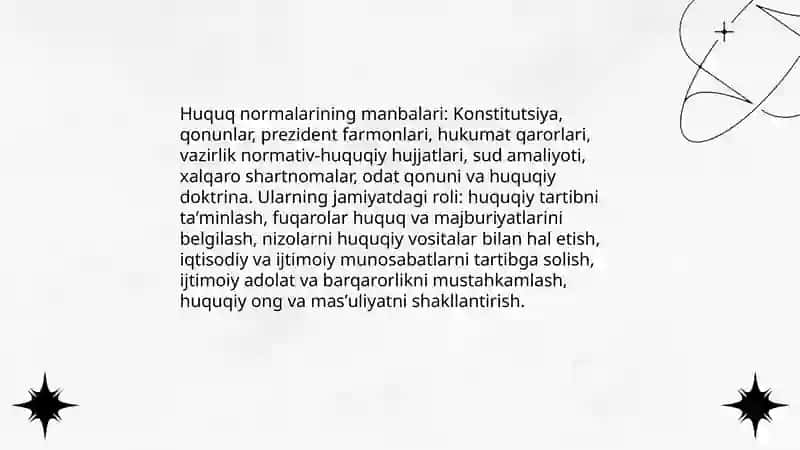 Huquq normalarining jamiyatdagi ijtimoiy munosabatda qo'llanishi 4
