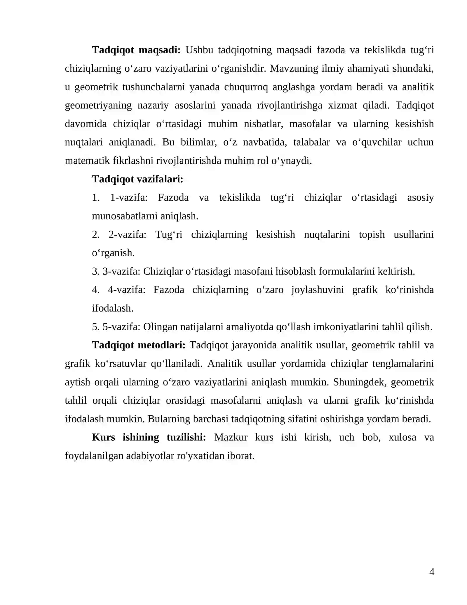 Fazoda va tekislikda tug‘ri chiziqlarning o‘zaro vaziyatlari 4