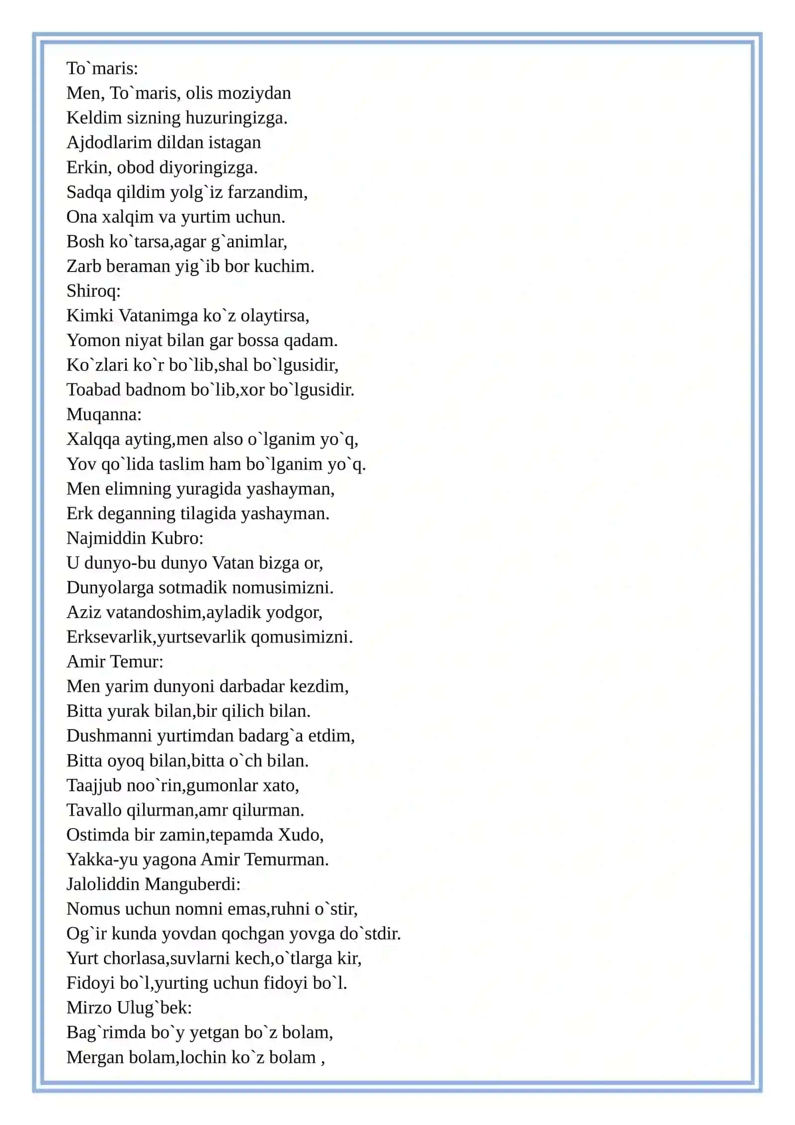 1-Sentyabr mustaqillik tadbir ssenariysi 4