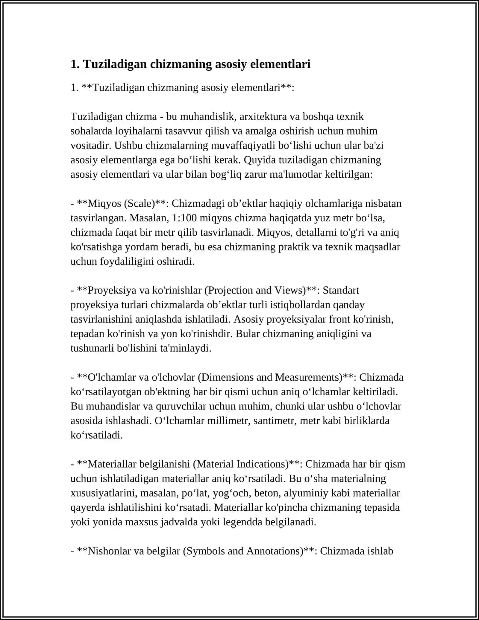 MUSTAQIL ISH CHIZMA GEOMETRIYA PRAKTIKUMI 4