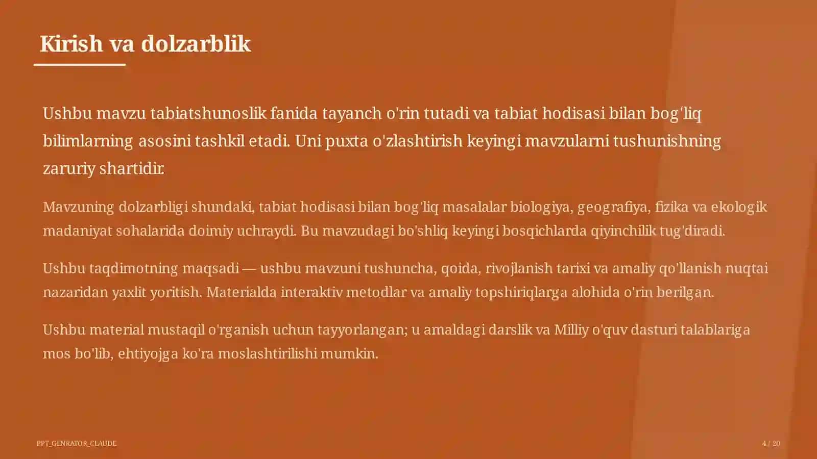 O'zbekistonning tabiiy zonalari: cho'l, tog', vodiy (4-sinf) 4
