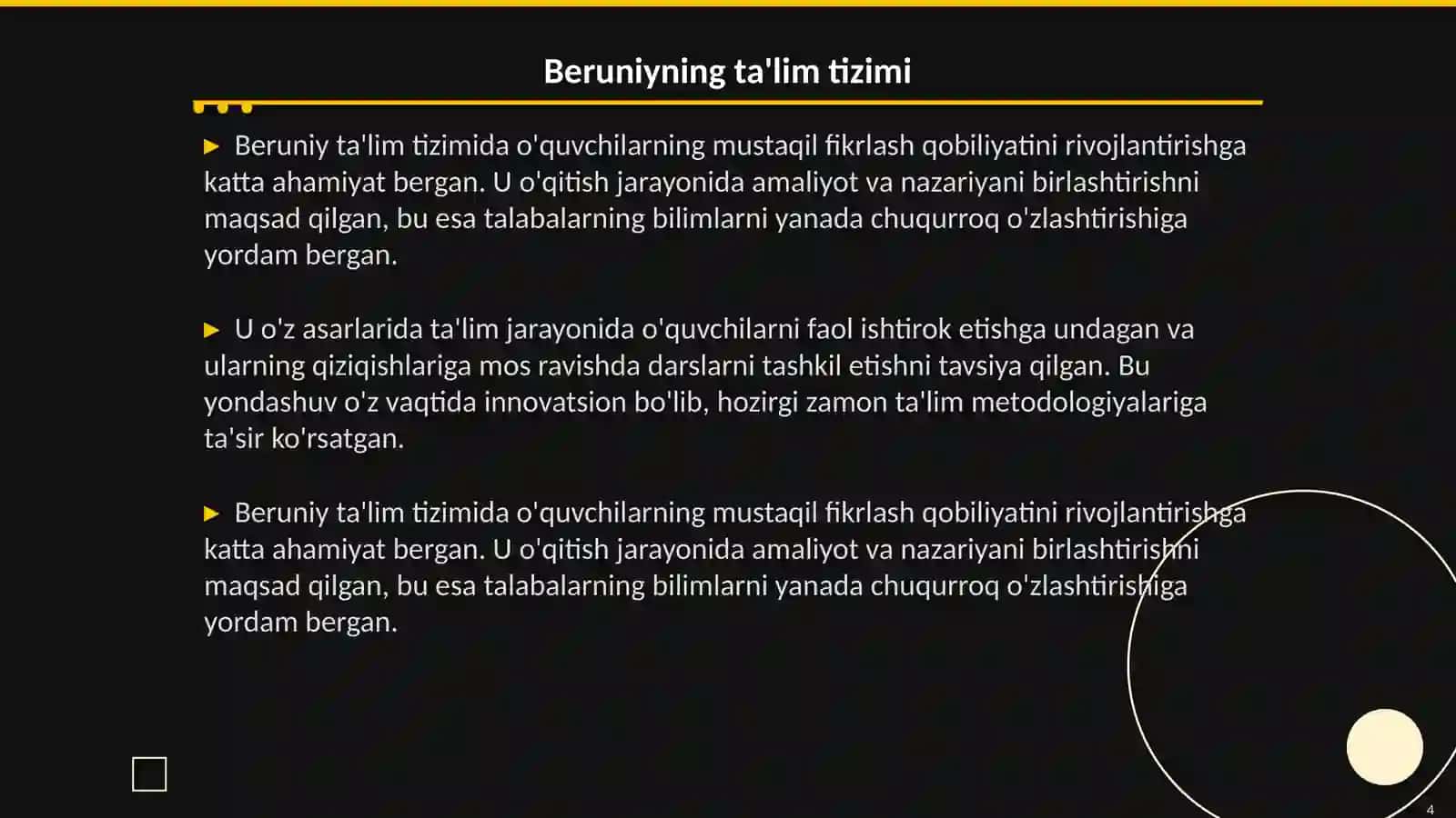 Abu Rayhon Beruniyning pedagogik qarashlari 4
