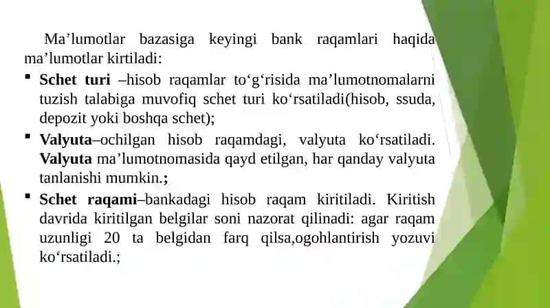 BANKLARDA MIJOZLARGA  HISOBRAQAM OCHISH TARTIBI 4