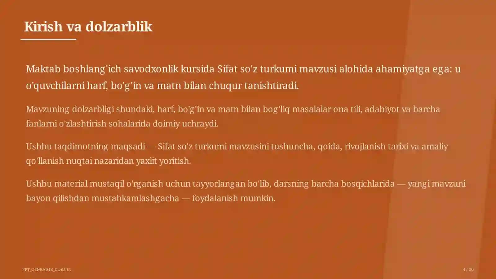 Sifat so'z turkumi (3-sinf) 4