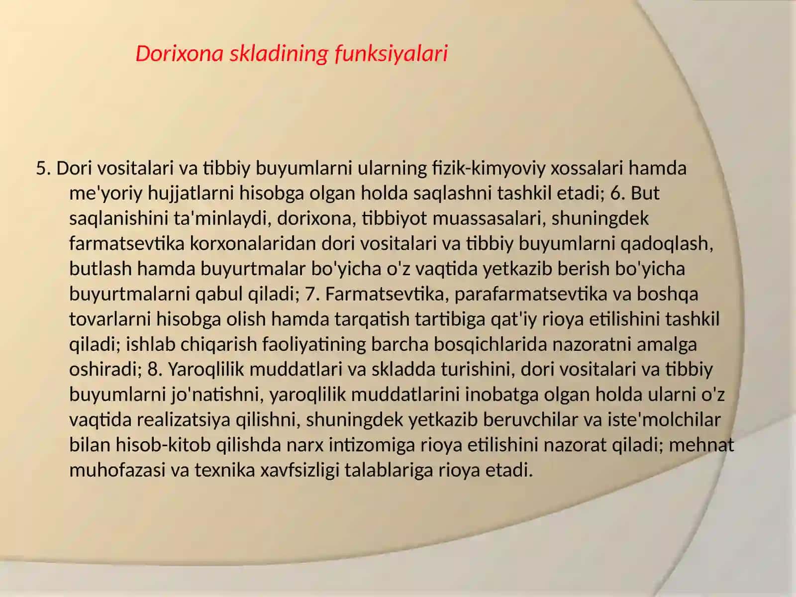 Dorixona ombori va dori vositalarini saqlash 4