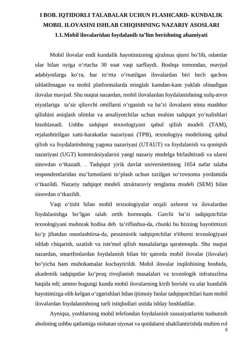 IQTIDORLI TALABALAR UCHUN FLASHCARD- KUNDALIK MOBIL ILOVASINI ISHLAB CHIQISHNING NAZARIY ASOSLARI 4