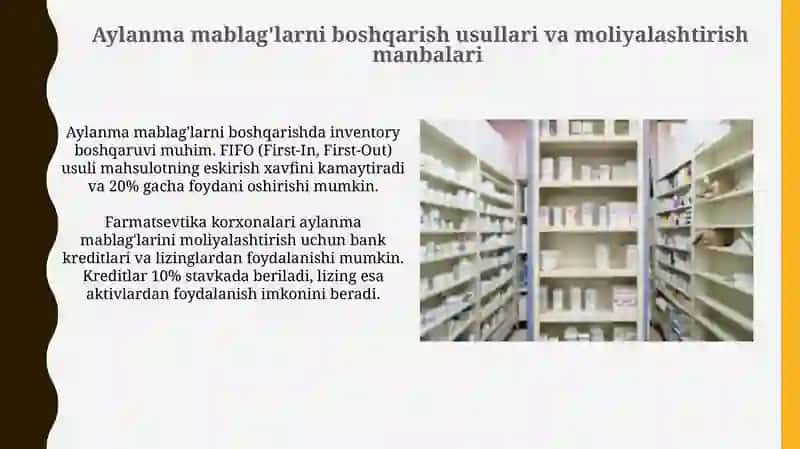 Farmatsevtika bozorida aylanma mablag'larni boshqarishning asosiy tendentsiyalari 4