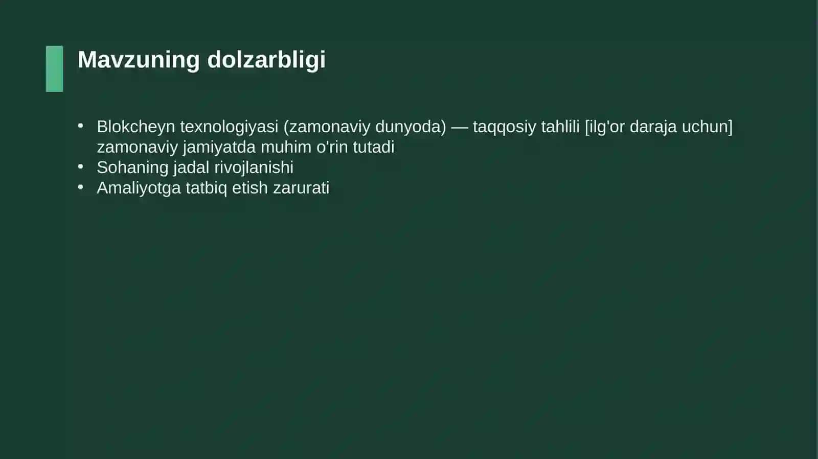 Blokcheyn texnologiyasi (zamonaviy dunyoda) — taqqosiy tahlili [ilg'or daraja uchun] 4
