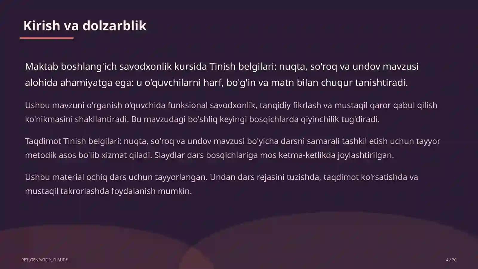 Tinish belgilari: nuqta, so'roq va undov (2-sinf) 4