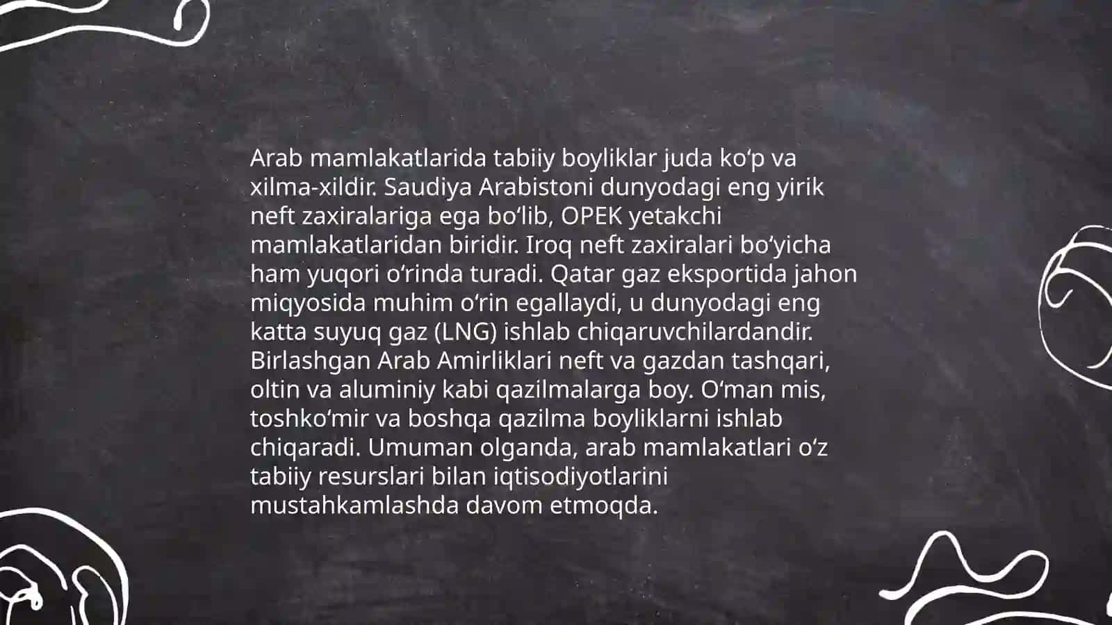 Arab mamlakatlariga qisqacha umumiy xaraktiristika 4
