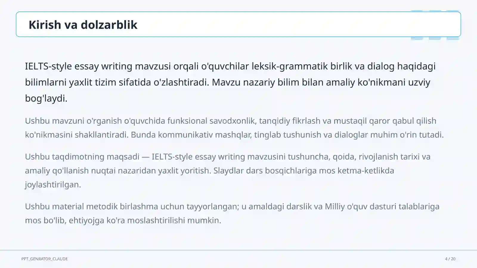 IELTS-style essay writing (11-sinf) 4