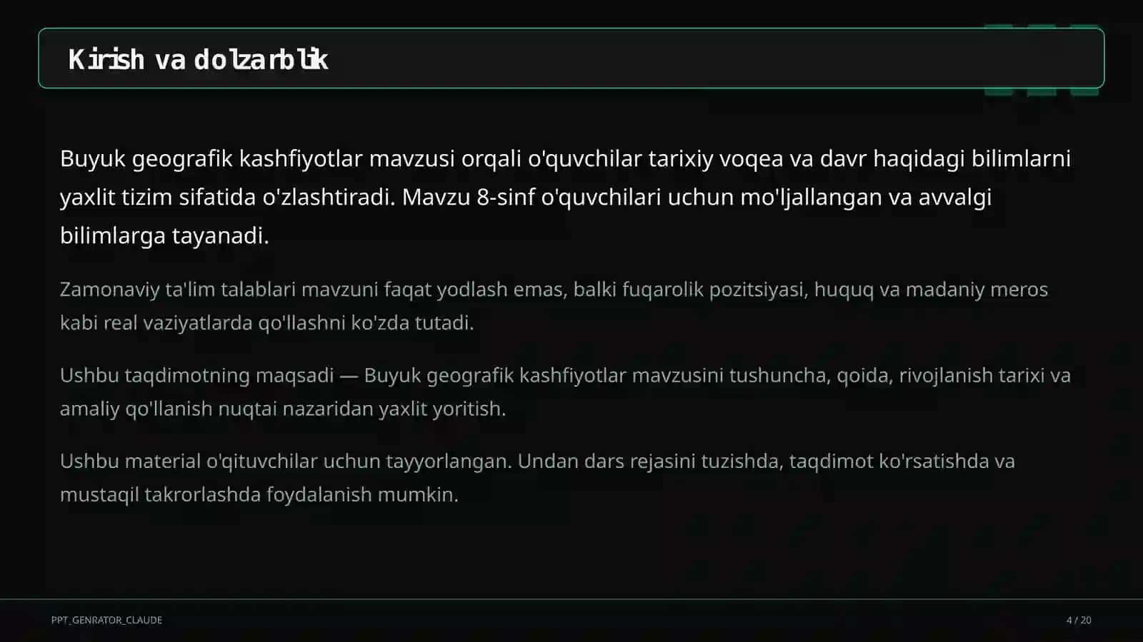 Buyuk geografik kashfiyotlar (8-sinf) 4