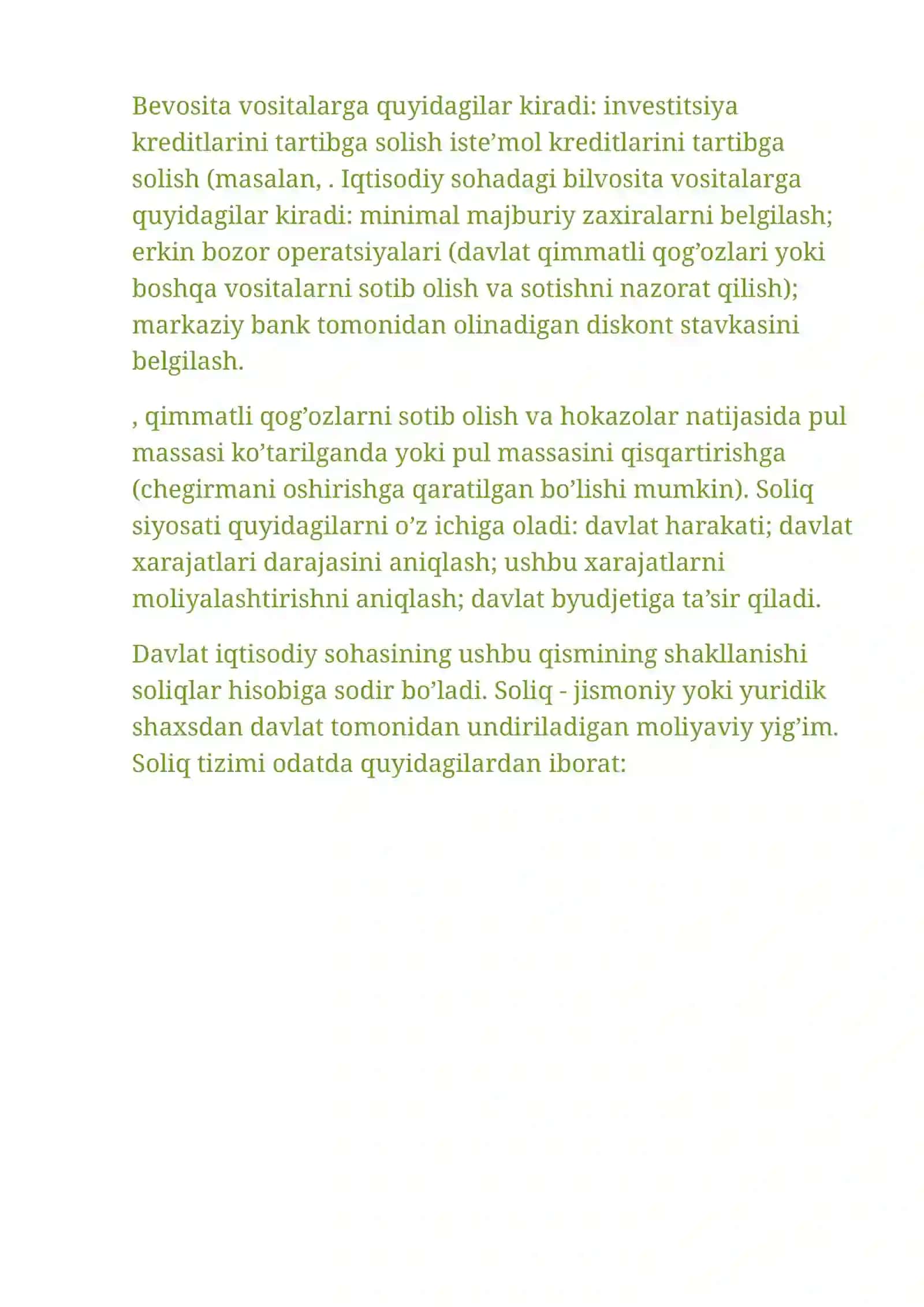 Iqtisodiy siyosatning 4
