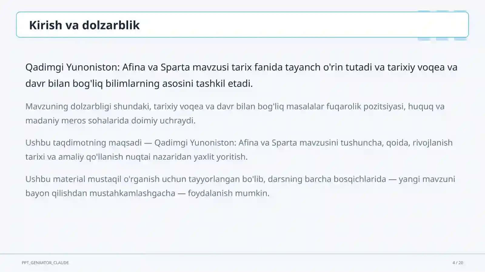 Qadimgi Yunoniston: Afina va Sparta (6-sinf) 4