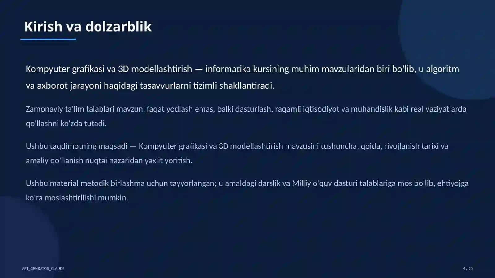 Informatika va axborot texnologiyalari (5– 11)- metodik birlashma uchun 4