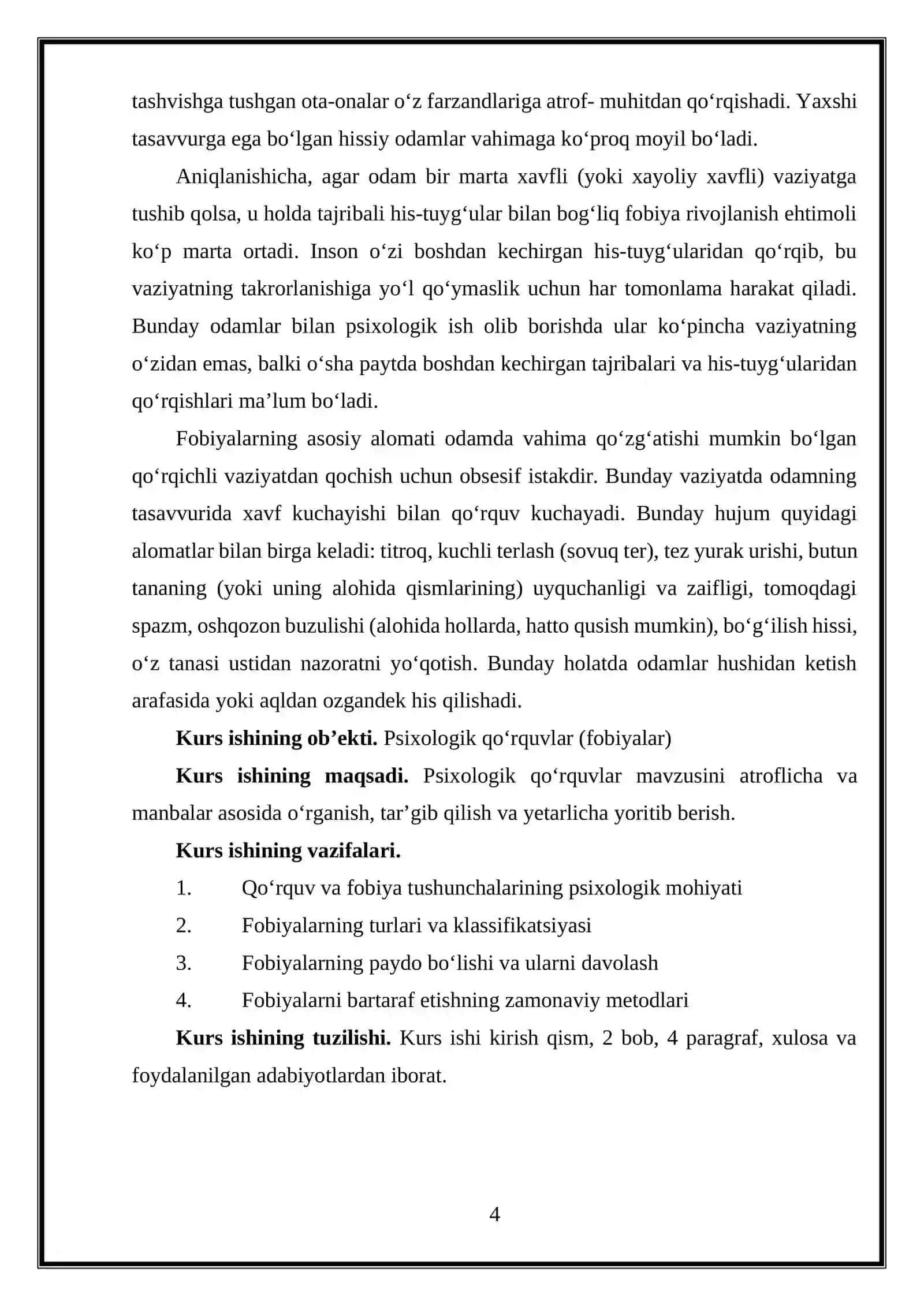 PSIXOLOGIK QO‘RQUVLAR (FOBIYALAR): KELIB CHIQISHI VA TUZATISH METODLARI 4