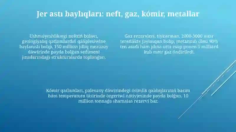 Ushmúyeshlik aymaǵınıń geologiyalıq dúzilisi 4