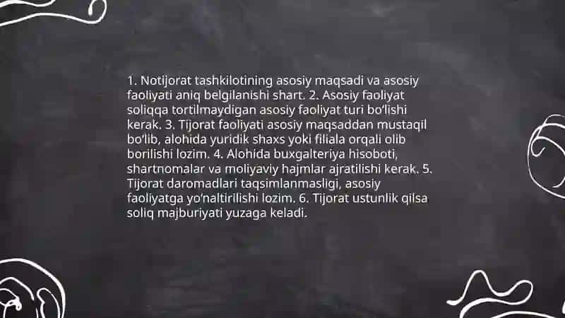 Foyda solig'idan ozod etilgan asosiy faoliyat tushunchasi va me'yoriy-huquqiy asoslari 4
