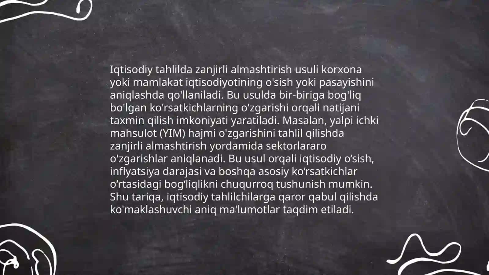 Iqtisodiy tahlilning zanjirli almashtirish usuli 4