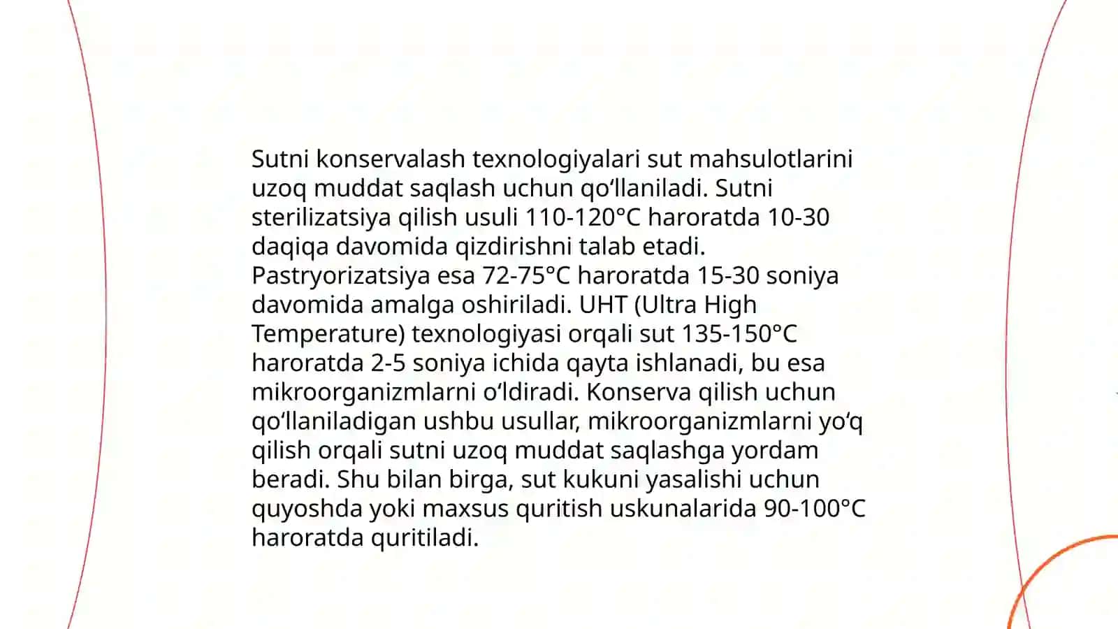 Konservalangan sut mahsulotlari xavfsizlik talablariga javob beruvchi texnologik jarayonlarni rejalashtirish 4