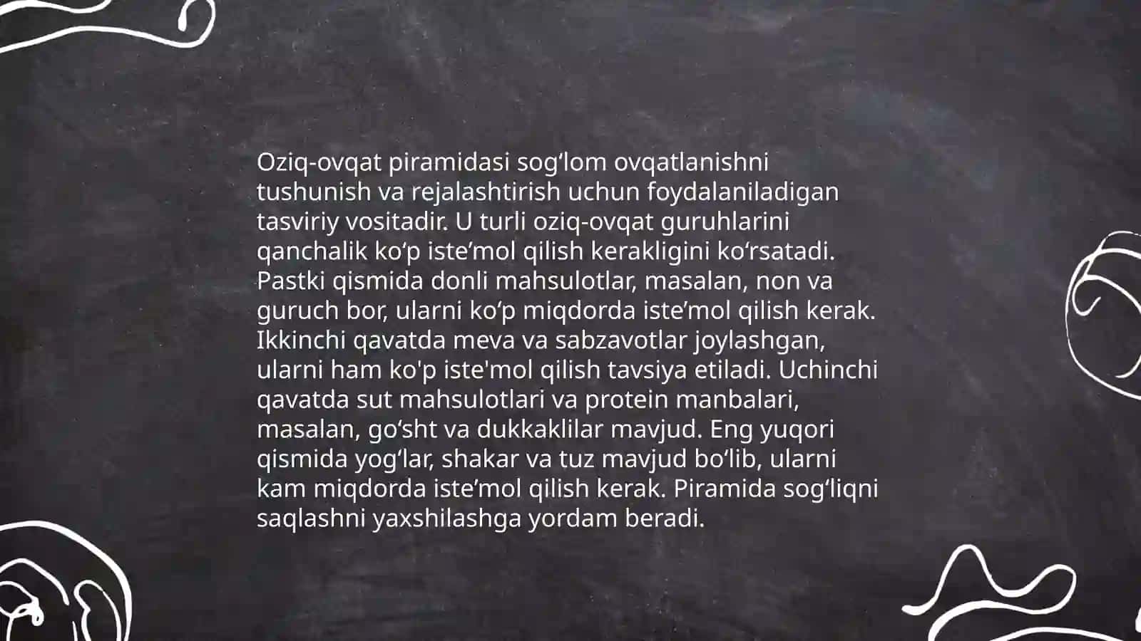 Shaxshiy ovqatlanishning adekvatligini oʻrganish va baholash 4
