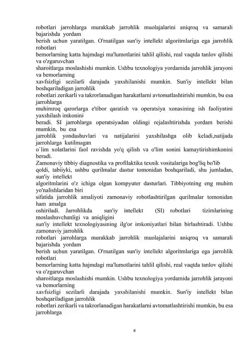 Tibbiy robotlar va sun’iy intellekt: Reabilitatsiya va g‘amxo‘rlikda qo‘llanilishi 4