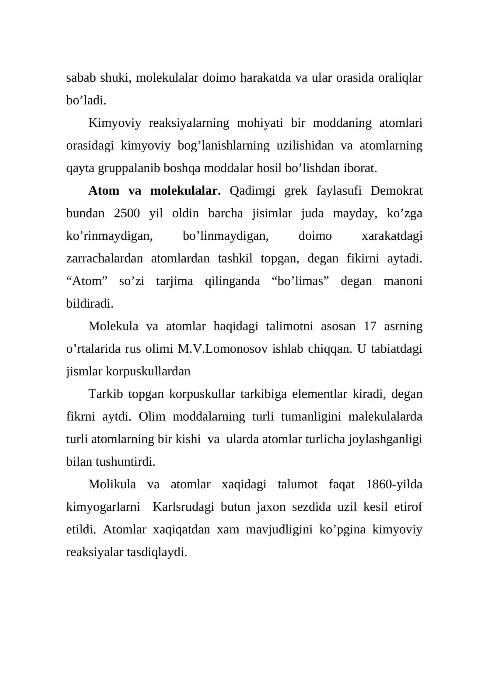 Kimyoda atom-malekulyar talimot 4
