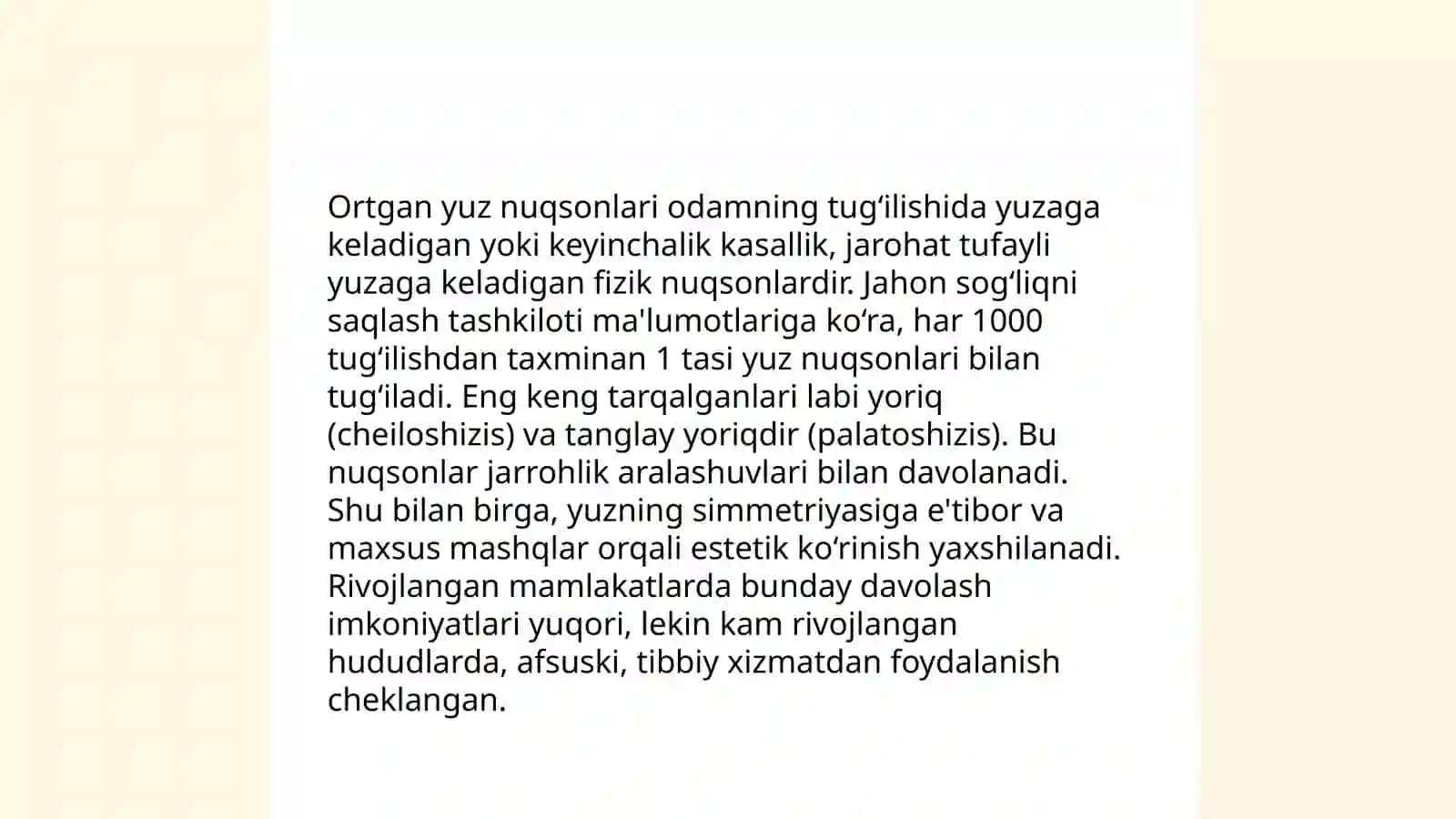 Yuz jag’ tug’ma va orttirilgan nuqsonlari 4