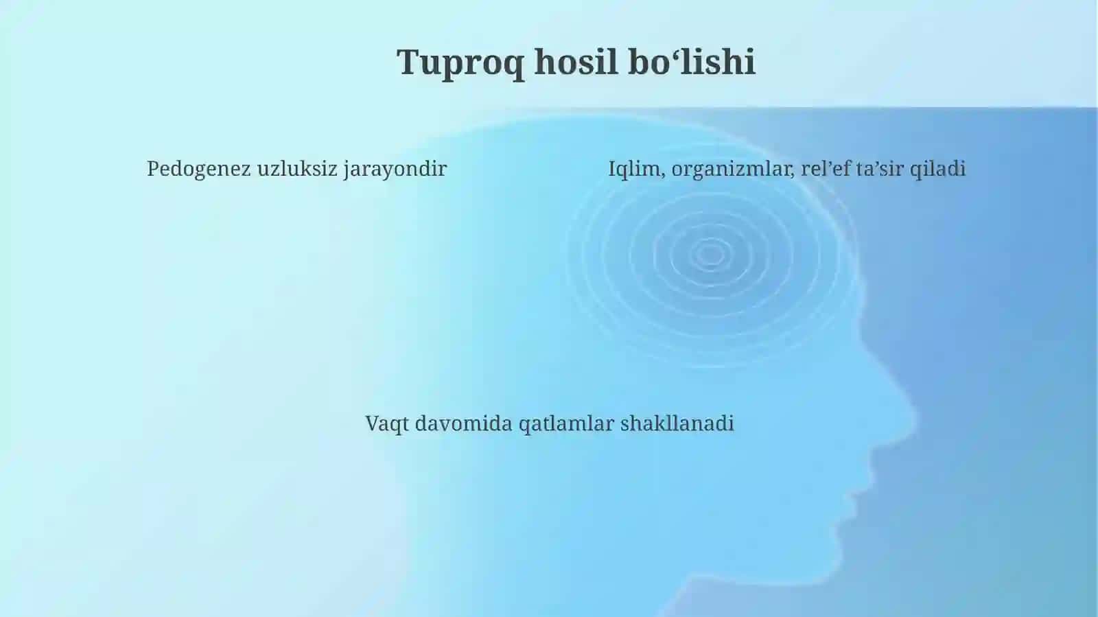 Tuproq hosil bo‘lishidagi moddalarning yo‘qolishi va to‘planishining sabablari 4