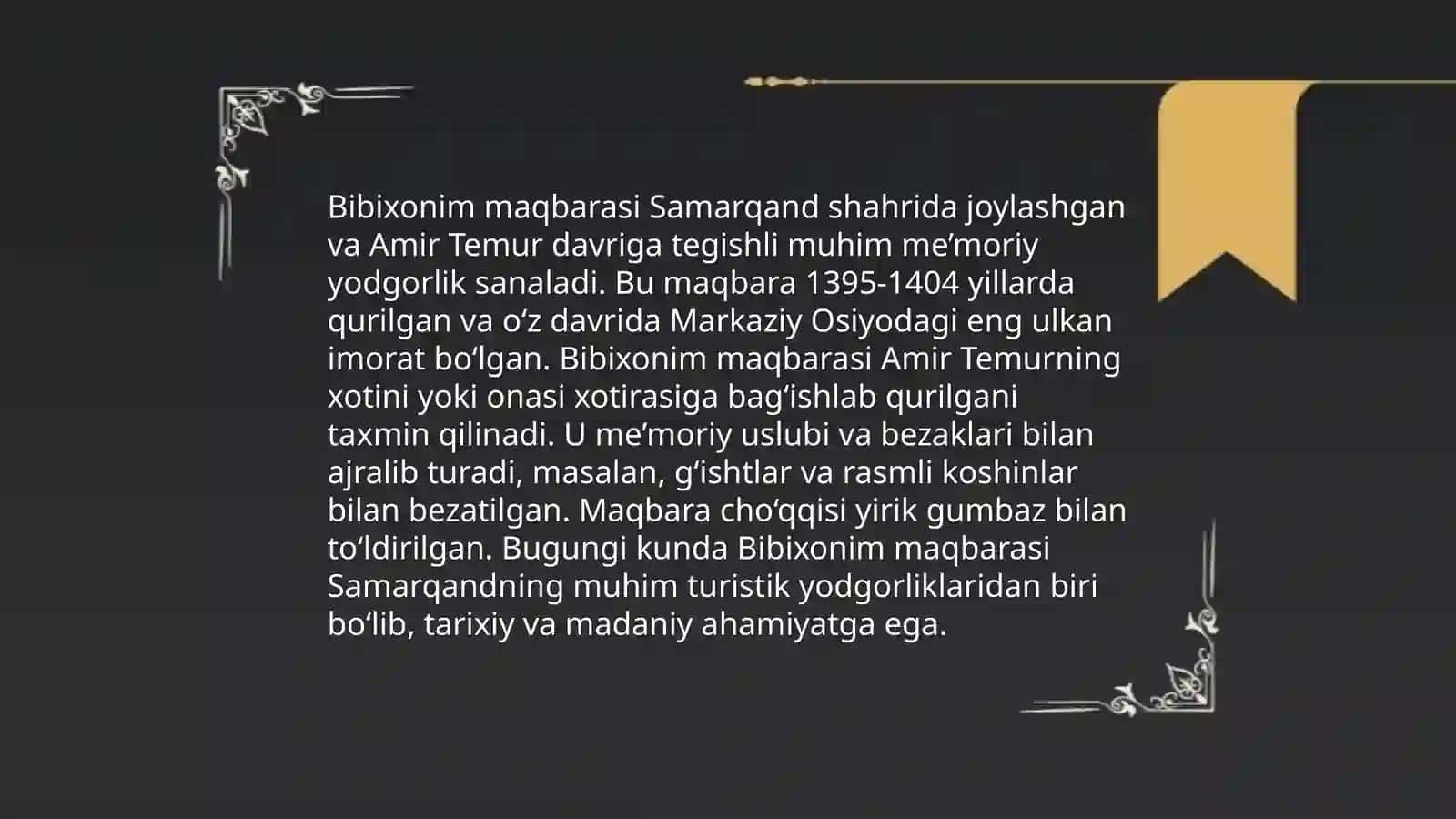 Go'ri Amir va Bibixonom maqbaralari 4