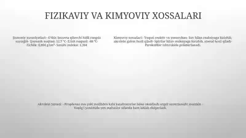 Akrolein Sintezi 4