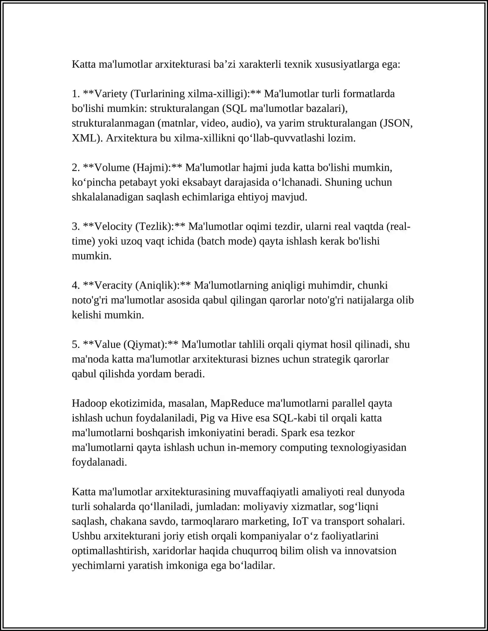 Katta ma'lumotlar arxitekturasi (Big Data Architecture) 4