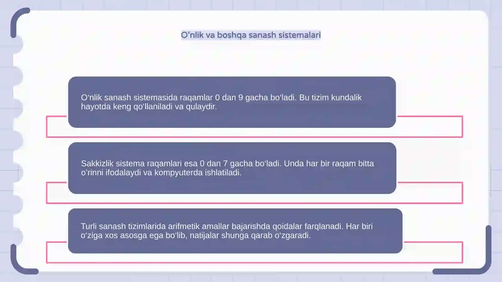 Sanash sistemalari: umumiy tushuncha 4